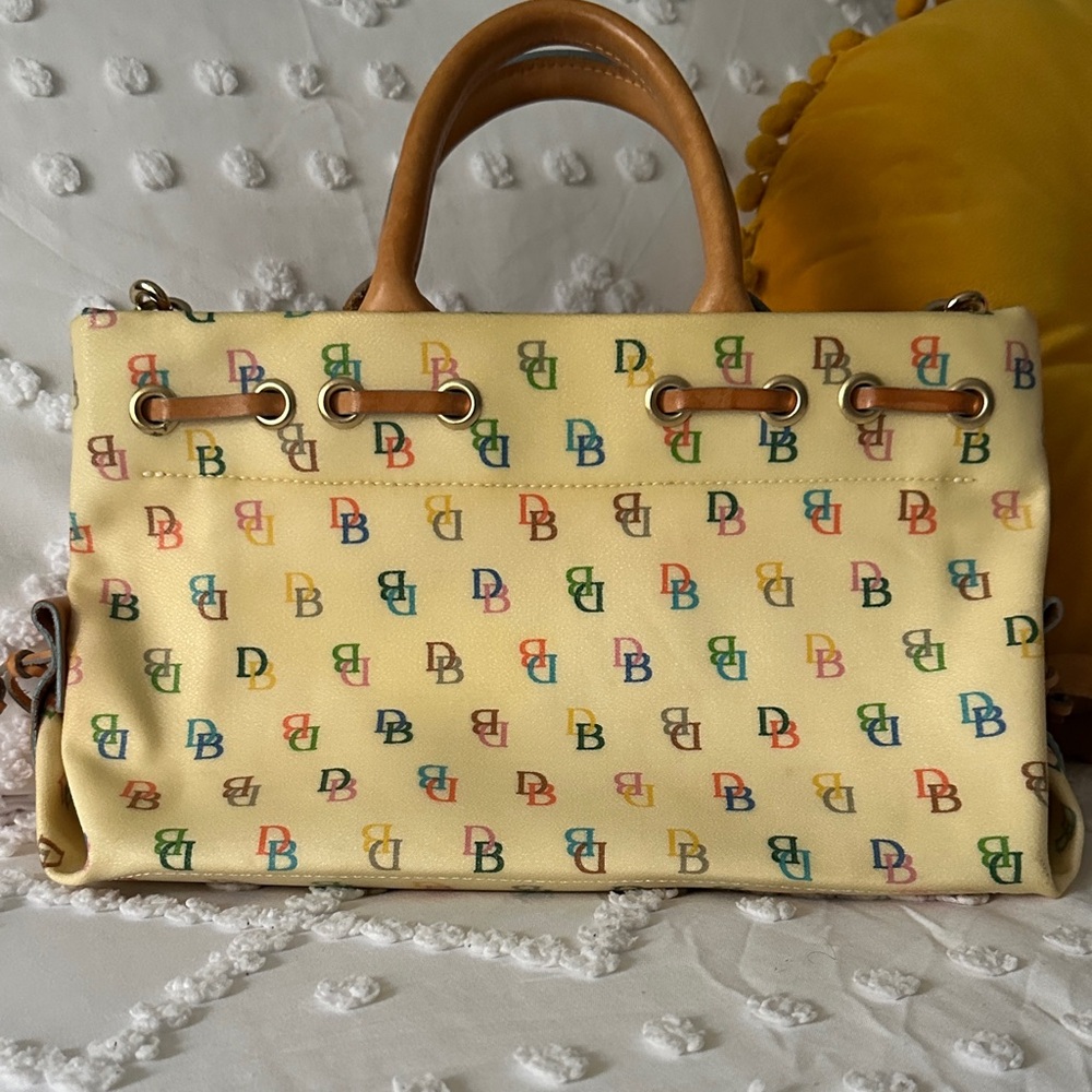Dooney & Bourke Vintage Satchel with Multicolor Logo - Picture 2 of 6